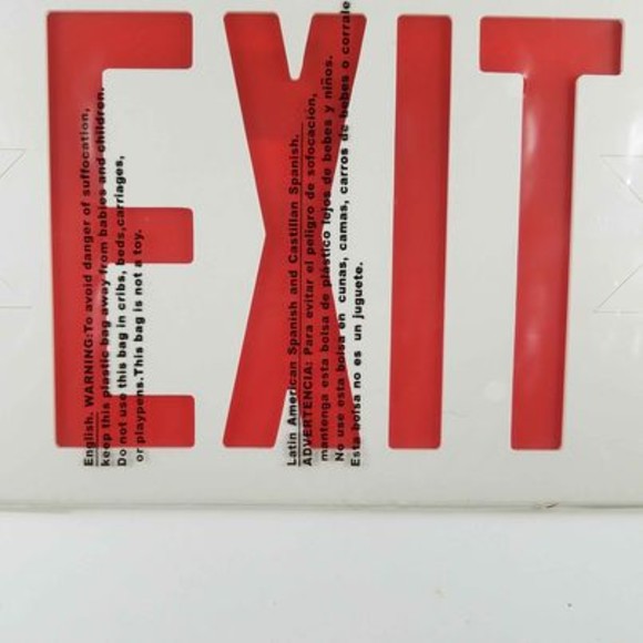 LED Universal Exit Fixture PAC02012RW White Housing Red Letters AC 12" X 7" Sign - Picture 3 of 8